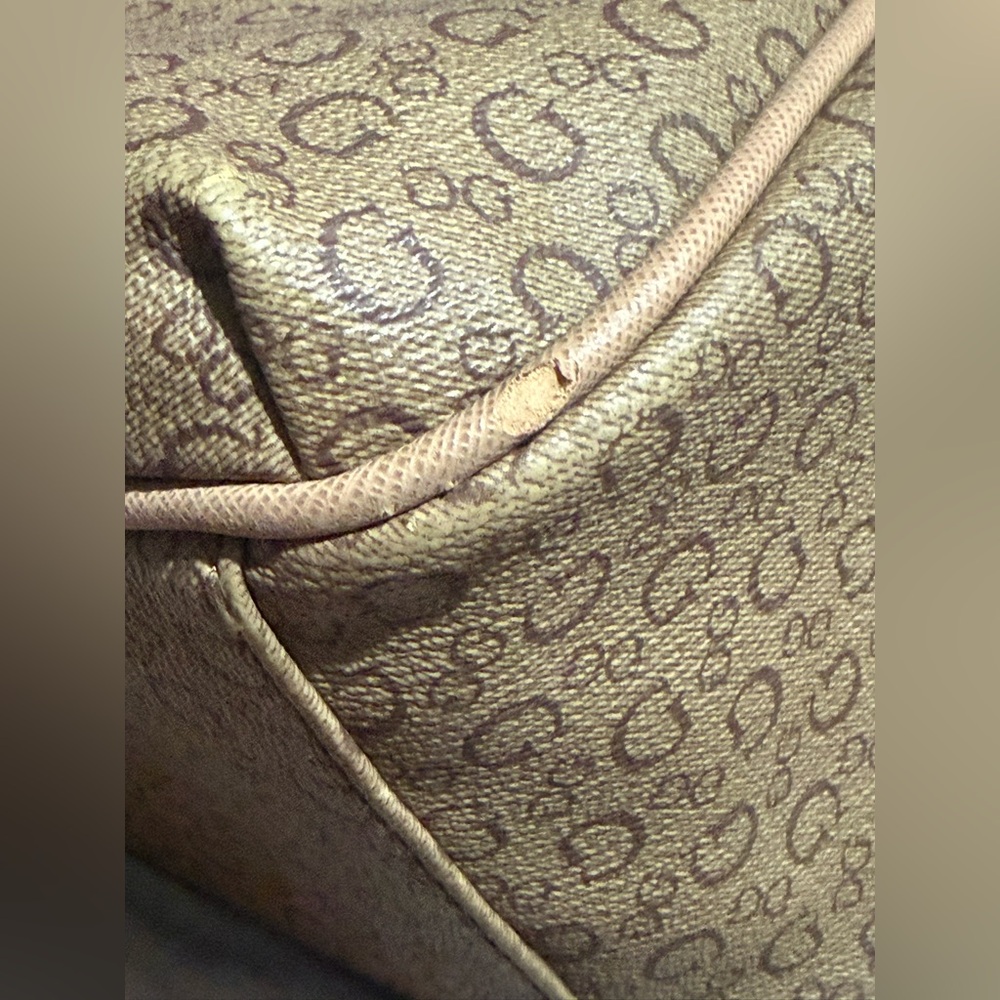 Guess Brown Tan Monogram Pattern Mini Backpack Pu… - image 13